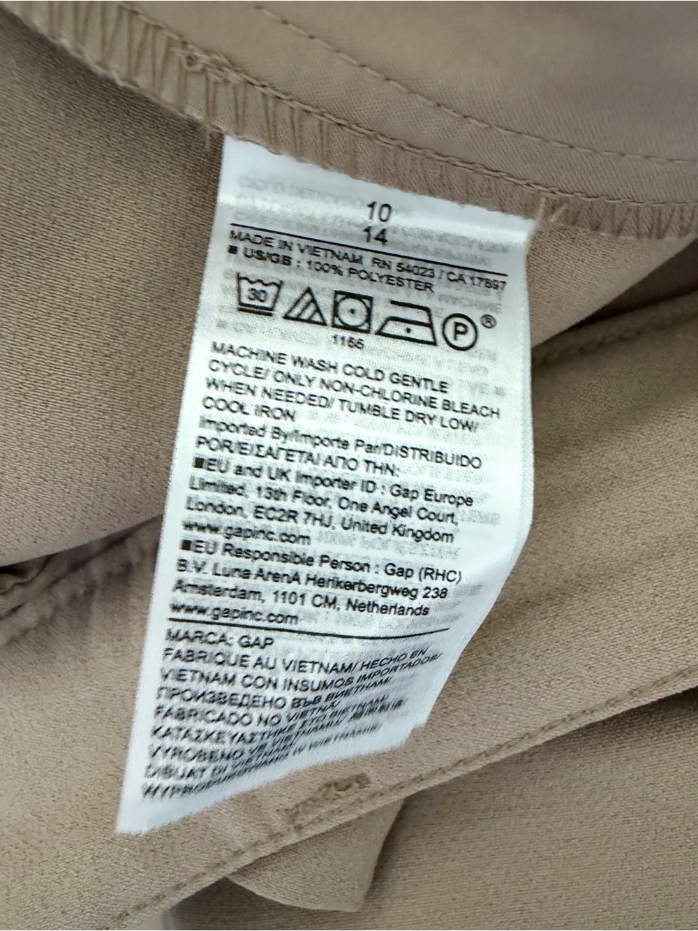 NWT GAP Wide-Leg High-Rise Easy Trouser Light Brown Size 10 - Picture 8 of 9